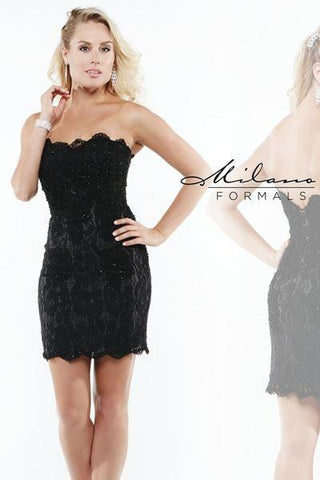 Milano Formals lace short prom homecoming cocktail dress