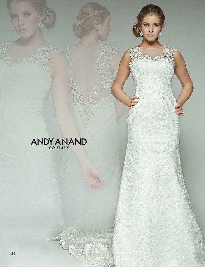 BEADED lace A-line wedding dress