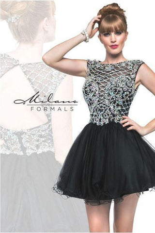 Milano Formals lace short prom homecoming cocktail dress