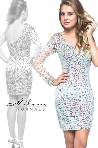 Milano Formals lace short prom homecoming cocktail dress