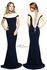 Designer Milano Formals lace long prom dress.