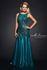 Designer Milano Formals lace long prom dress.