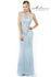 Designer Milano Formals lace long prom dress.