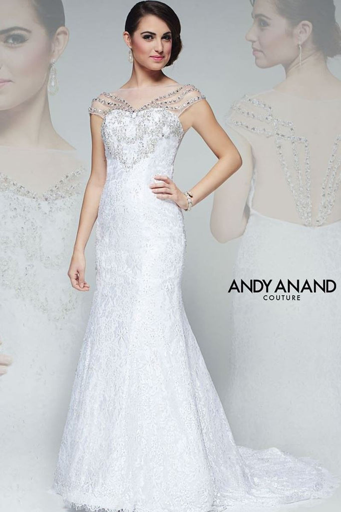 BEADED lace A-line wedding dress