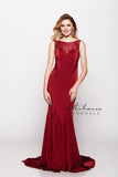 Designer Milano Formals lace long prom dress.