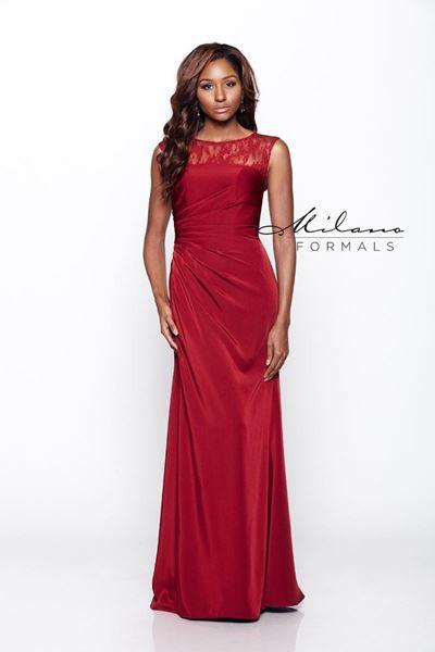Chiffon lace long bridesmaid dress.
