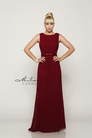 Chiffon lace long bridesmaid dress.