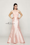 Designer Milano Formals lace long prom dress.