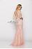 Designer Milano Formals lace long prom dress.
