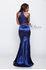 Designer Milano Formals lace long prom dress.