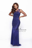 Designer Milano Formals lace long prom dress.