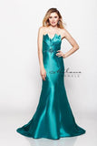 Designer Milano Formals lace long prom dress.