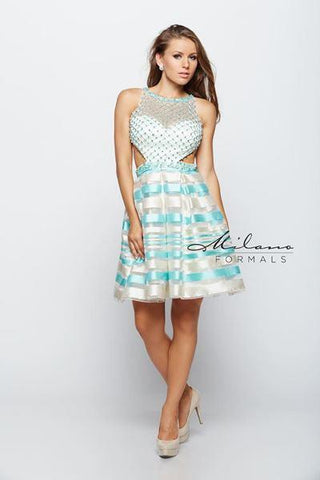 Milano Formals lace short prom homecoming cocktail dress