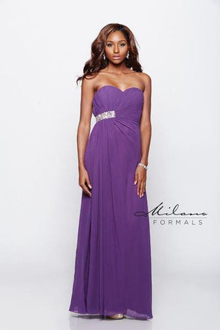 Chiffon lace long bridesmaid dress.