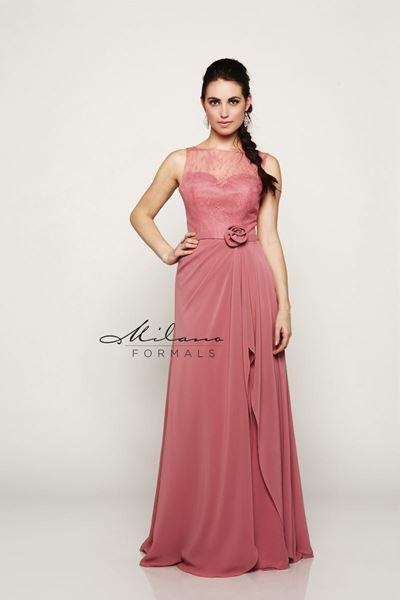 Chiffon lace long bridesmaid dress.