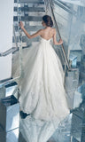 Beaded lace strapless ball gown white a-Line Wedding Dress
