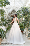 Ivory satin wedding dress ball gown A-Line