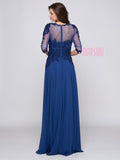 Mother Of The Bride Lace satin chiffon Long Dress.