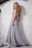 Chiffon lace long bridesmaid dress.