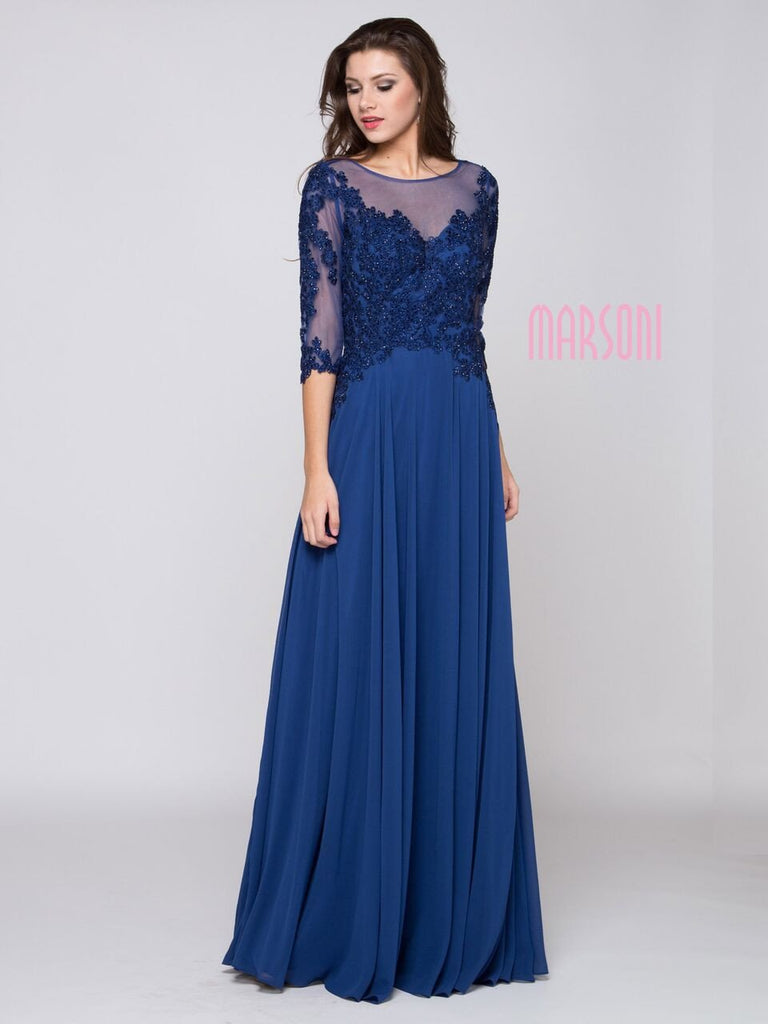 Mother Of The Bride Lace satin chiffon Long Dress.