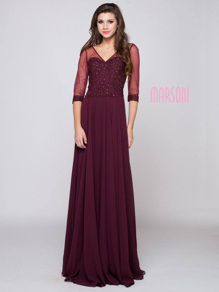 Mother Of The Bride Lace satin chiffon Long Dress.