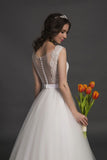 Designer Chic Nostalgia lace chiffon satin tulle A-line ball gown wedding dress
