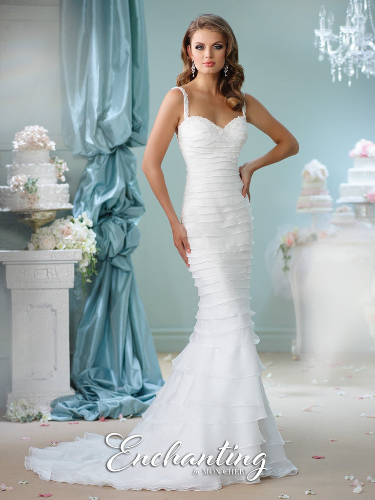 Designer lace chiffon satin tulle A-line ball gown wedding dress