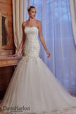 Ivory lace wedding dress trumpet mermaid strapless
