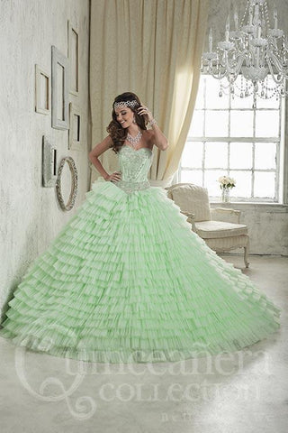 Beautiful quinceanera, sweet 16, engagement ball gown dress designed by House of Wu