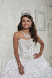 Beautiful quinceanera, sweet 16, engagement ball gown dress designed by House of Wu