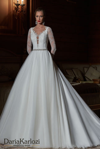 Lace wedding dress ball gown A-Line long sleeve