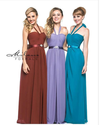 Chiffon lace long bridesmaid dresses.