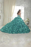 Quinceanera, sweet 16 strapless corsage ball gown dress by designer House Of Wu