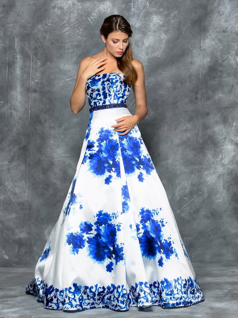 48" PRINT MIKADO DRESS WITH SCARF
