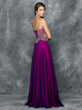 STRAPLESS A-LINE BEADING CHIFFON DRESS