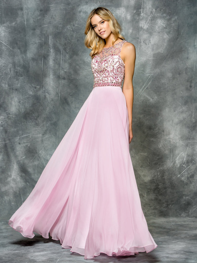 A-LINE , BEADING CHIFFON DRESS