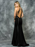 TRUMPET & MERMAID SPAGETTI STRAPS , FAILLE PROM DRESS