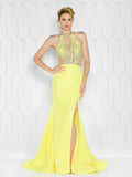 TRUMPET & MERMAID BEADING CREPE DRESS