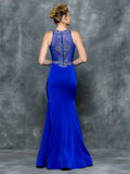TRUMPET & MERMAID BEADING SLEEVELESS , FAILLE PROM DRESS