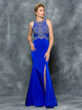 TRUMPET & MERMAID BEADING SLEEVELESS , FAILLE PROM DRESS