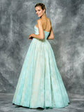 A-LINE STRAPLESS LACE PROM DRESS WITH SCARF