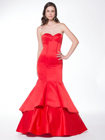 48''SATIN DRESS WITH SCARF