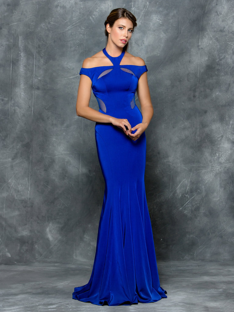 Trumpet A-line off the shouder faille prom dress