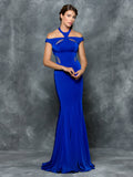 Trumpet A-line off the shouder faille prom dress