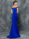 Trumpet A-line off the shouder faille prom dress