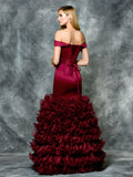 Trumpet-Mermaid, off the shoulder faille prom dress