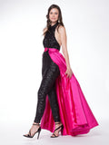 Two pieces sequin Pants with skirt prom gown