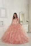 Beautiful quinceañera, sweet 16, engagement ball gown dress by designer House of Wu