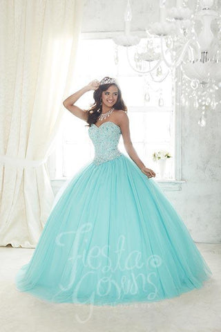 Beautiful quinceañera, sweet 16, engagement ball gown dress by designer House of Wu