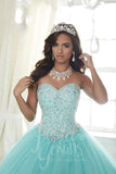 Beautiful quinceañera, sweet 16, engagement ball gown dress by designer House of Wu